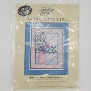 Something Special Cross Stitch Kit Pink Art Deco Vase 50236 USA Made VTG NEW